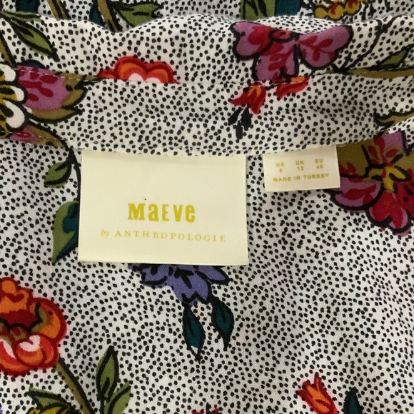 Anthropologie Mauve Janie Floral Peasant Boho Top Size 8 - Picture 7 of 9